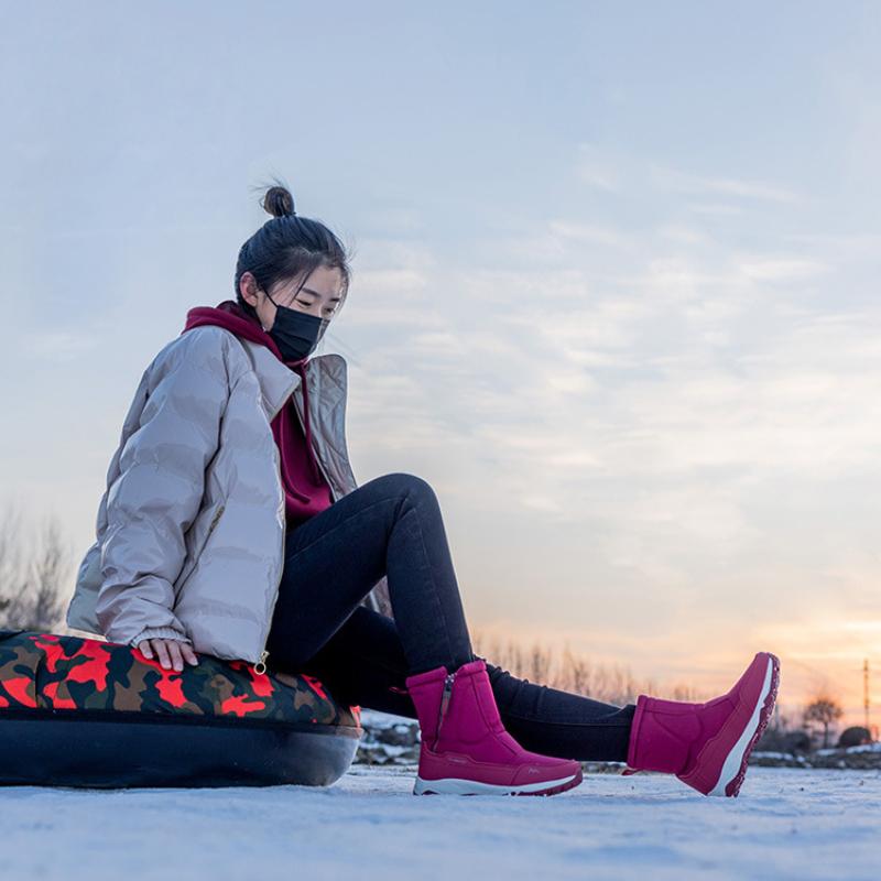 Vinterpels for menn og kvinner, ett polstret, vanntett, koselig, varmt, kuldebestandig, lett, vanntett, sklisikkert snøstøvler for fotturer