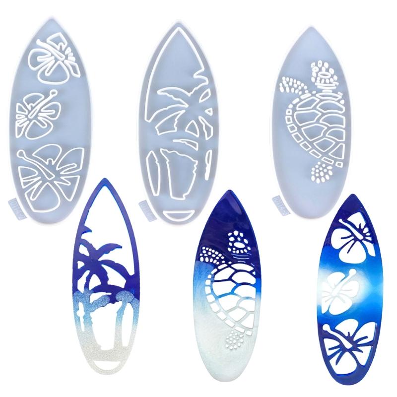 Flexible Silicone Mold Surfboard Shaped Wall Decorations Mould Epoxy Resin Moulds Jewelry Tool for Craft Enthusiasts