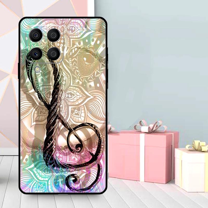 Music Note Musical Treble Clef Case For Samsung Galaxy M16 M31 M21 M13 M33 M53 M15 M35 M55 M36 M56 M12 M32 M52 M14 M34 M54