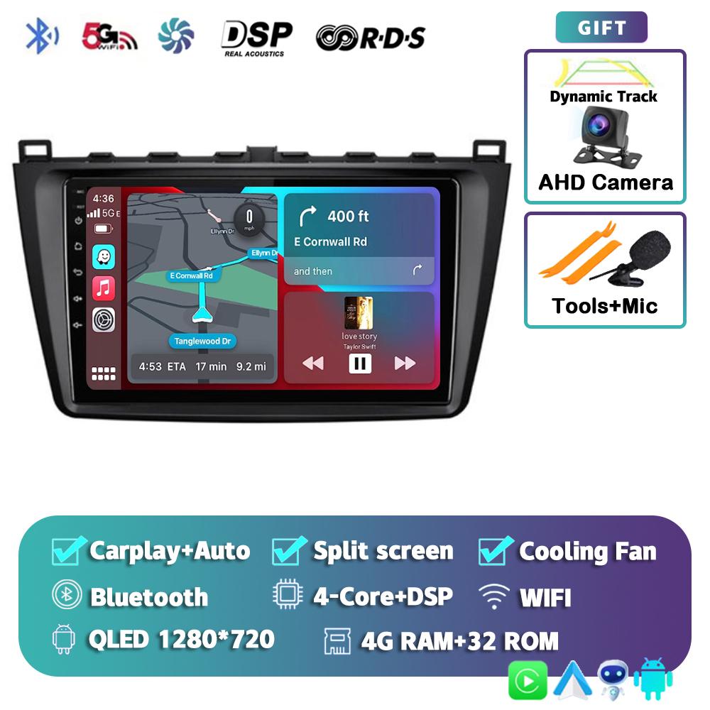 Android 14 Carplay Auto For Mazda 6 2 GH 2007-2012 Car Radio Multimedia Video Player Navigation GPS Stereo Head Unit DSP No 2din