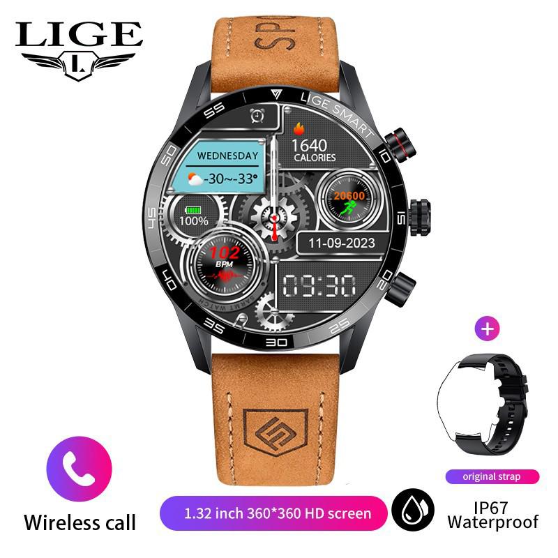 Men's Large-Screen Round Dial Smartwatch with Multi-Functionality and Bluetooth Calling