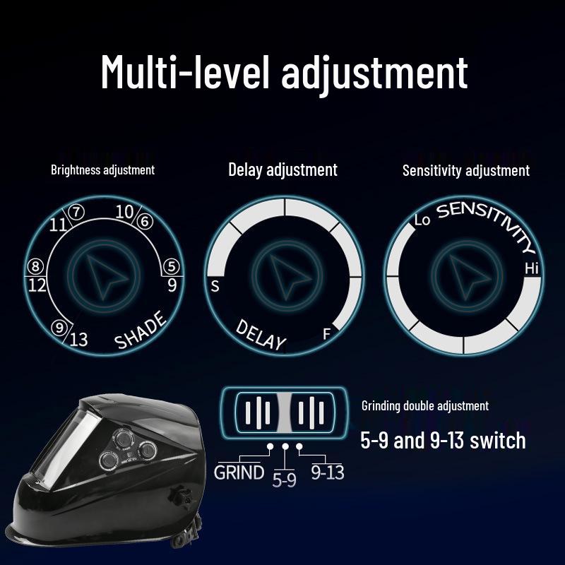 True Color Auto-Darkening Welding Helmet with Large Screen for Argon Arc Safety