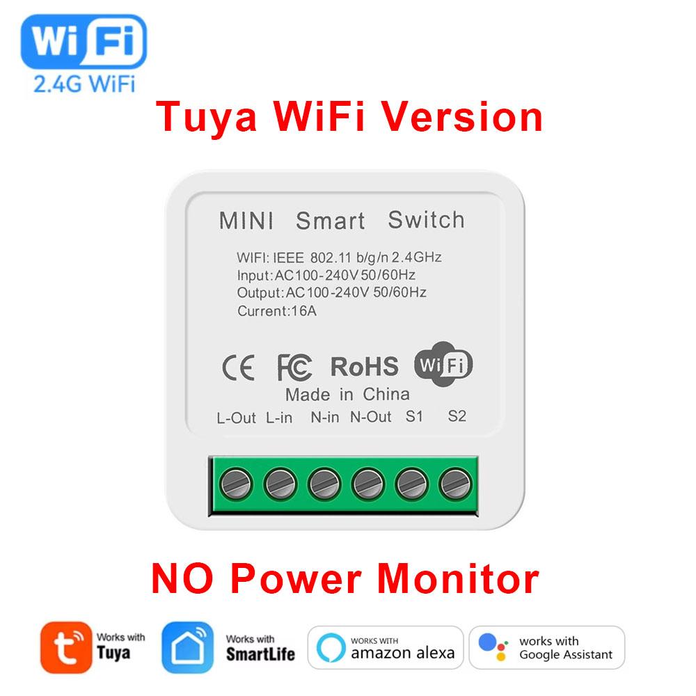 

Tuya 16A WiFi Smart Switch Module Mini Smart Breaker Support 2 Way Control Breaker Works with Alexa Google Home Smart Life APP