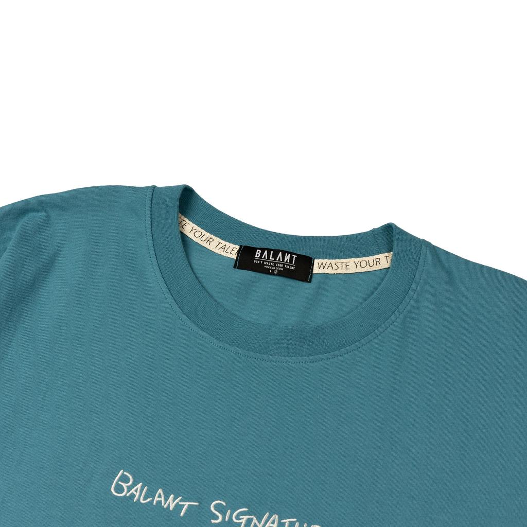 BALANT Signature Slogan Basic T-Shirt - Sky Blue