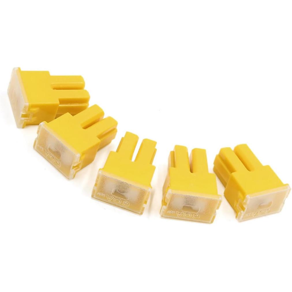 60A 32V Female PAL Car Auto Link Slow Blow Fuse Block Yellow 5pcs Stylish Design