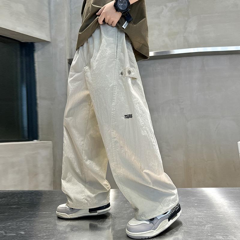 

Брюки для мальчиков летние тонкие 2025 новый стиль для больших детей брюки от комаров длинные брюки детские летние повседневные брюки модные 170 легкие хаки