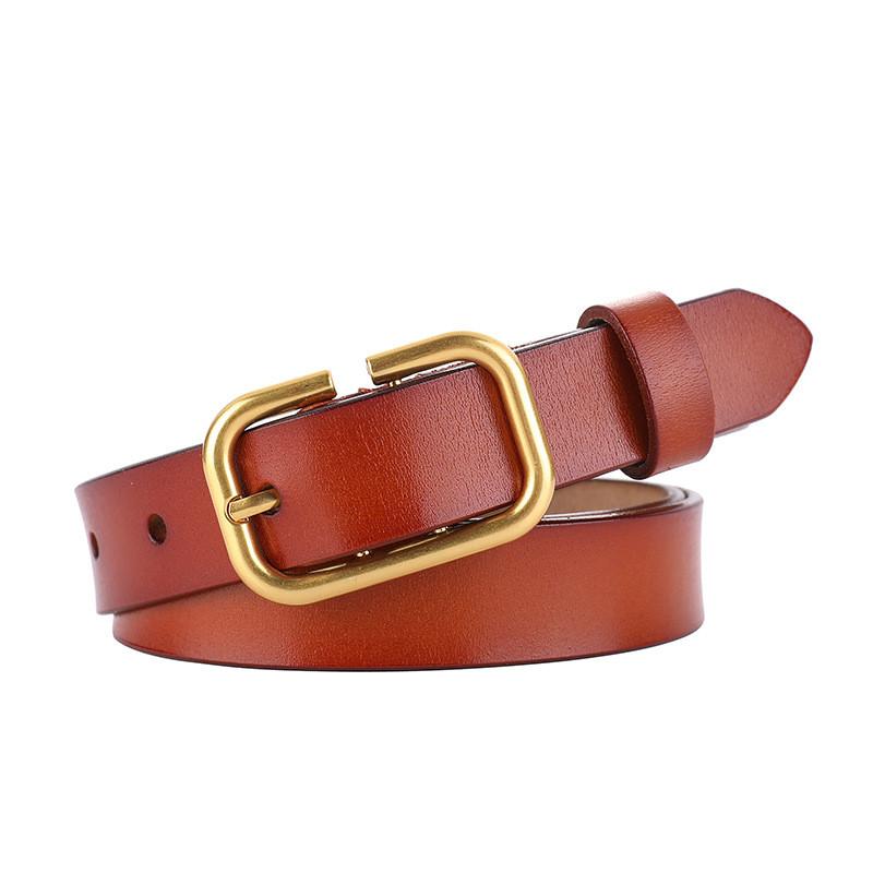 Pure Cowhide Ladies Belt With Classic Buckle For Fashion And Daily Use