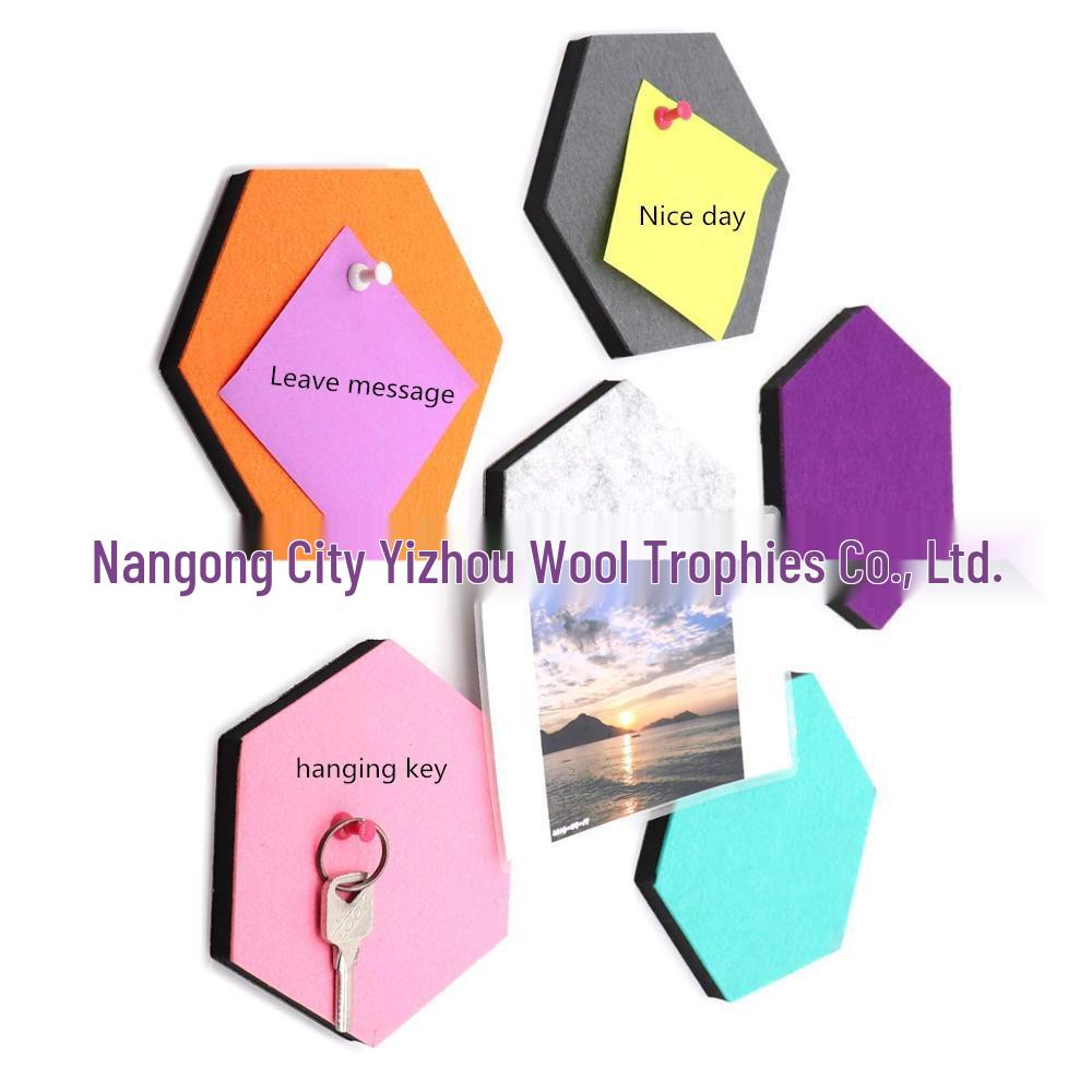 Hexagon Felt Pin Board: Colorful Self-Adhesive Memo & Message Board for Home Decor, Sound-Absorbing Photo Wall
