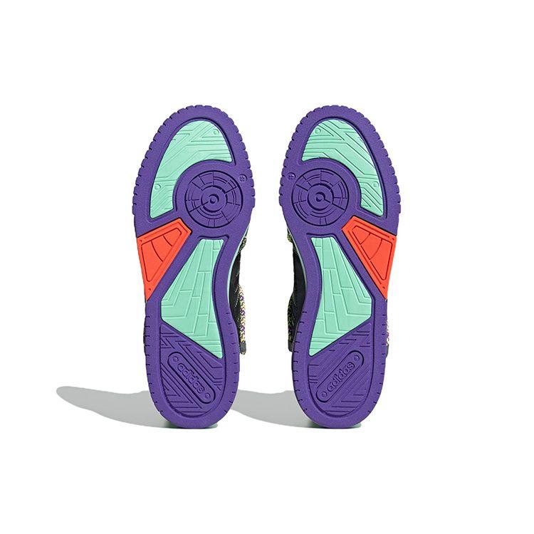 Adidas Neo D-Pad Mid Trendy Casual Slip-Resistant Durable High-Top Skate Shoes Unisex Skate Shoes Black Purple Green HQ7053