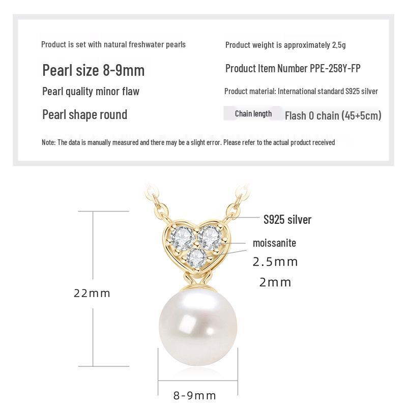 Freshwater Pearl & Diamond-Set Silver Pendant Necklace for Women