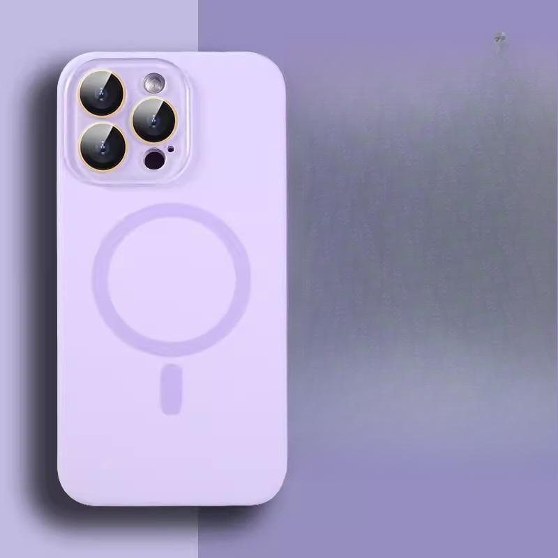 Small Window Liquid Silicone Suitable for IPhone 15 Mobile Phone Case 13 Comes with Lens Film Apple 14 Magnetic Protective Case