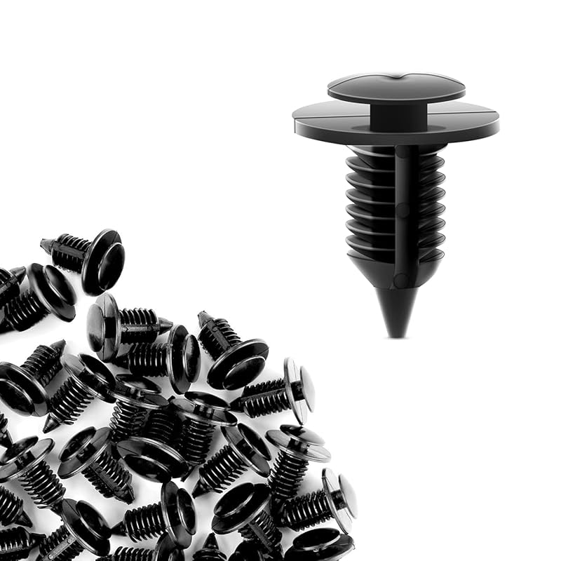 Frokom 100Pcs 8Mm Hole Size Nylon Car Bumper Retainer Clips Push Type UTV ATV Fender Push Clips For Toyota 52161-0 52161-16010,GM 21030249 Ford