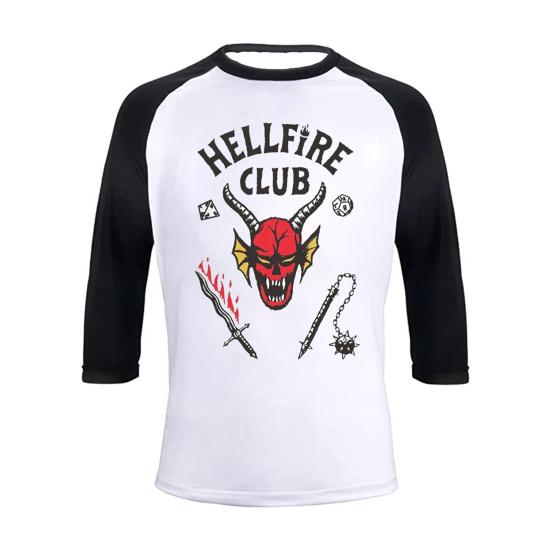 Tričko Hellfire Club Tříčtvrteční rukáv Svetr Streetwear Ženy Muži Estetická grafika Trička s potiskem Letní oblečení