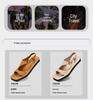 Men's 2025 Cross-Strap Thong Sandals - Large Size, Flat Bottom Flip-Flops
