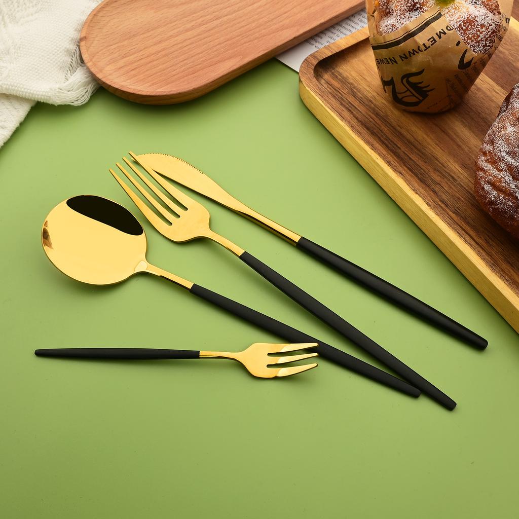 16 Pieces Colorful Silverware Tableware Set Service for 4, Stainless Steel Flatware Kitchen Cutlery Utensils Set for Home Kitchen Restaurant