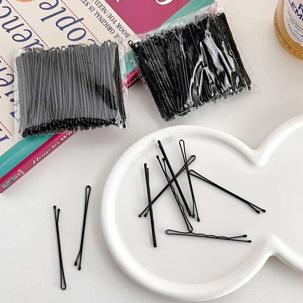 

Аксессуары для волос Заколки для волос 100 шт. Шпильки для волос Черные заколки для волос для девочек Головные уборы Невидимые шпильки для волос Flat-100pcs