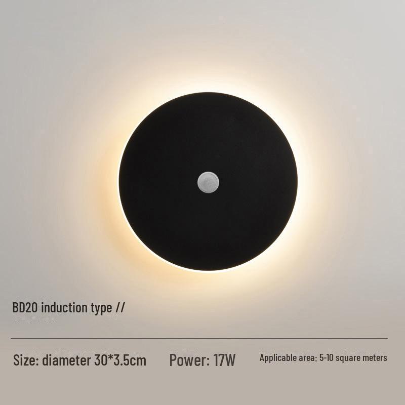 Nordic Modern LED Wall Lamp for Bedroom, Corridor, Staircase - Touch Control, Round Shape - Simple and Stylish Design