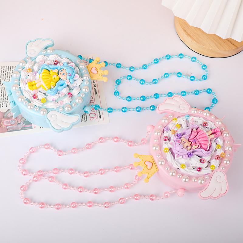 Kids' Handmade Cream PVC Crossbody Bag with Mirror Accessory