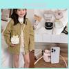 Urban Minimalist Girls Small Leather Crossbody Bag With Bow And Zipper Closure For Daily Use