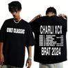 Frühling und Sommer Neues Kultklassiker Charli Aufdruck Baumwolle Locker Kurzärmelig Rundhals Herren und Damen Freizeitmode T-Shirt