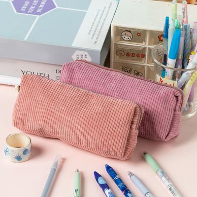 Cord-Federmäppchen Weiche Kleine Federtasche Organizer mit Reißverschluss Multifunktionale Reise-Make-up-Münztasche für Mädchen