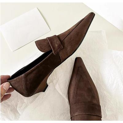 Elegante Kitten Heel Damen Pumps Sexy Spitze Weiches Leder Damen Loafer Bequeme Büroschuhe für Damen