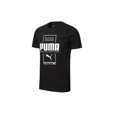 Casual Sports Printed Round Neck T-Shirt Men Tops Black 586586-01