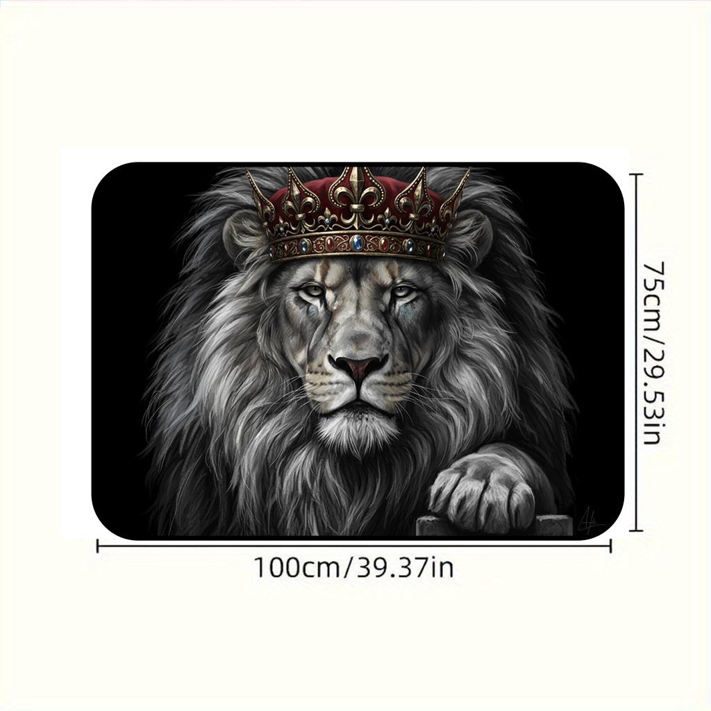 1Pcs Lion Pattern with Crown Car Trunk Mat with Anti Slip Cargo Liner Waterproof Rear Storage Protector Floor Mat for SUV Sedan