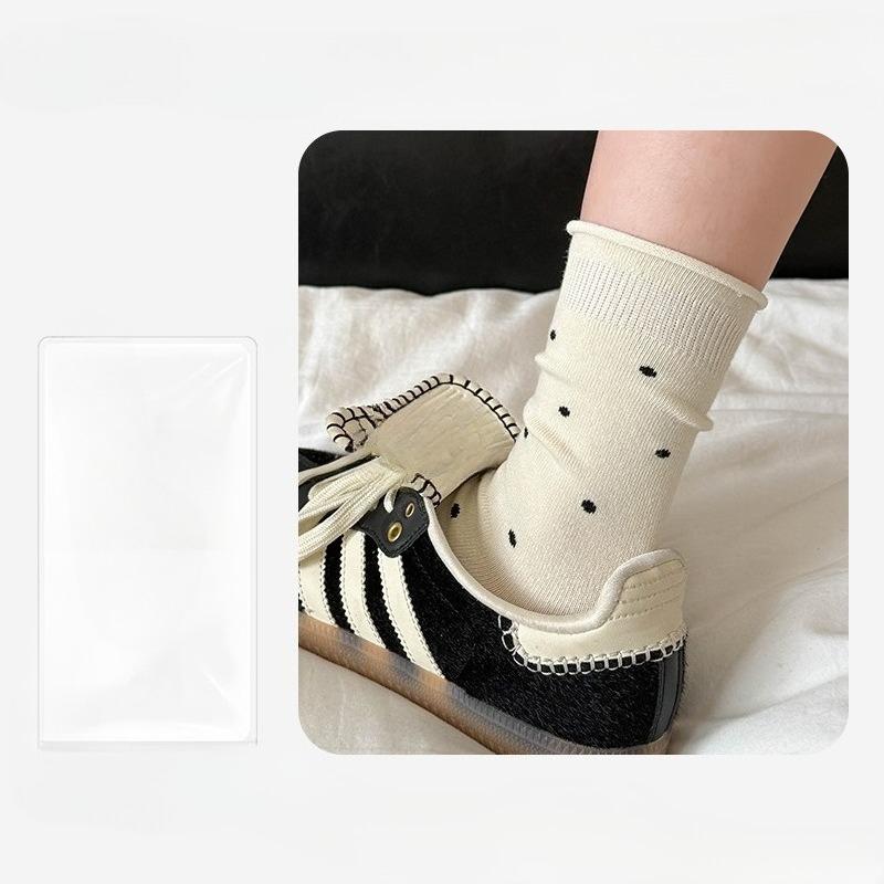 Women's Autumn and Winter New Polka Dot Curled College Wind Tube Pile Cotton Socks