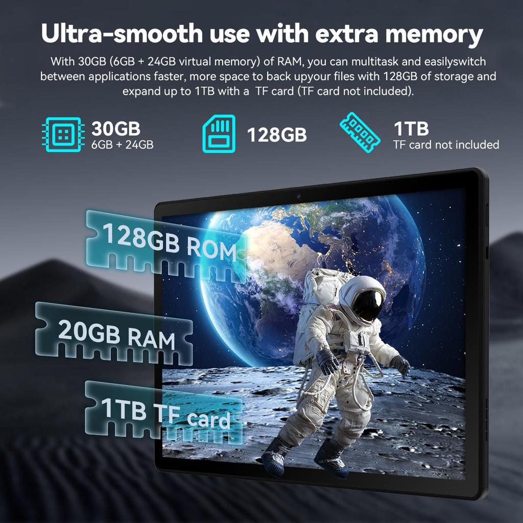 Android 15 Tablet, 11.5 Inch 2K Display, 30GB RAM+128GB ROM, 8400mAh Battery, Octa Core Processor