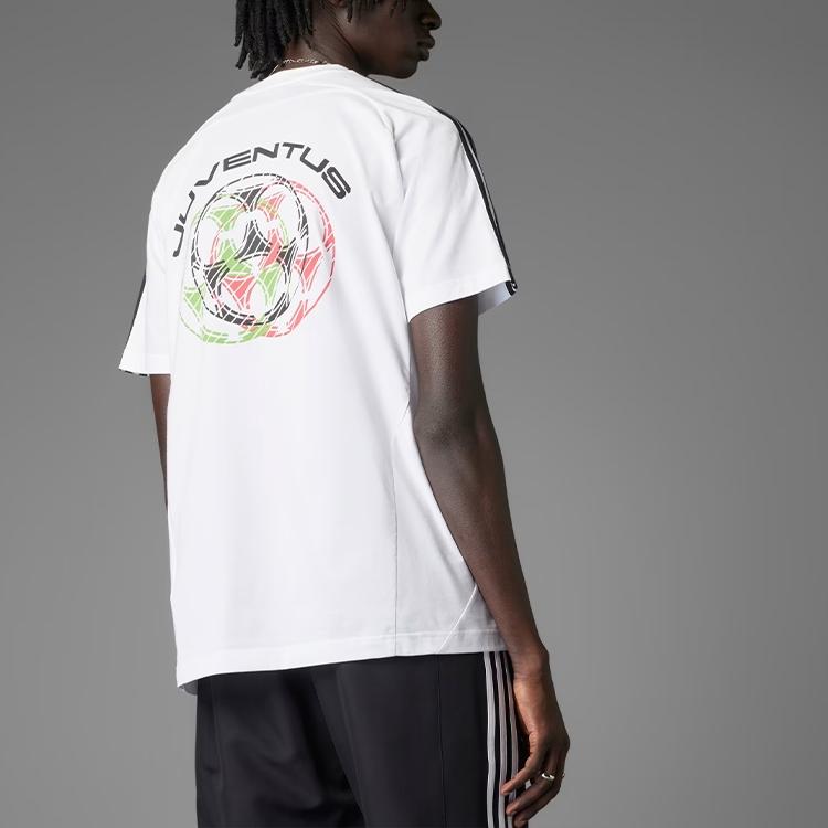 Adidas Juventus UBP Sports Leisure Comfortable Soft Striped Short Sleeve T-Shirt Men Tops White Black JF0455