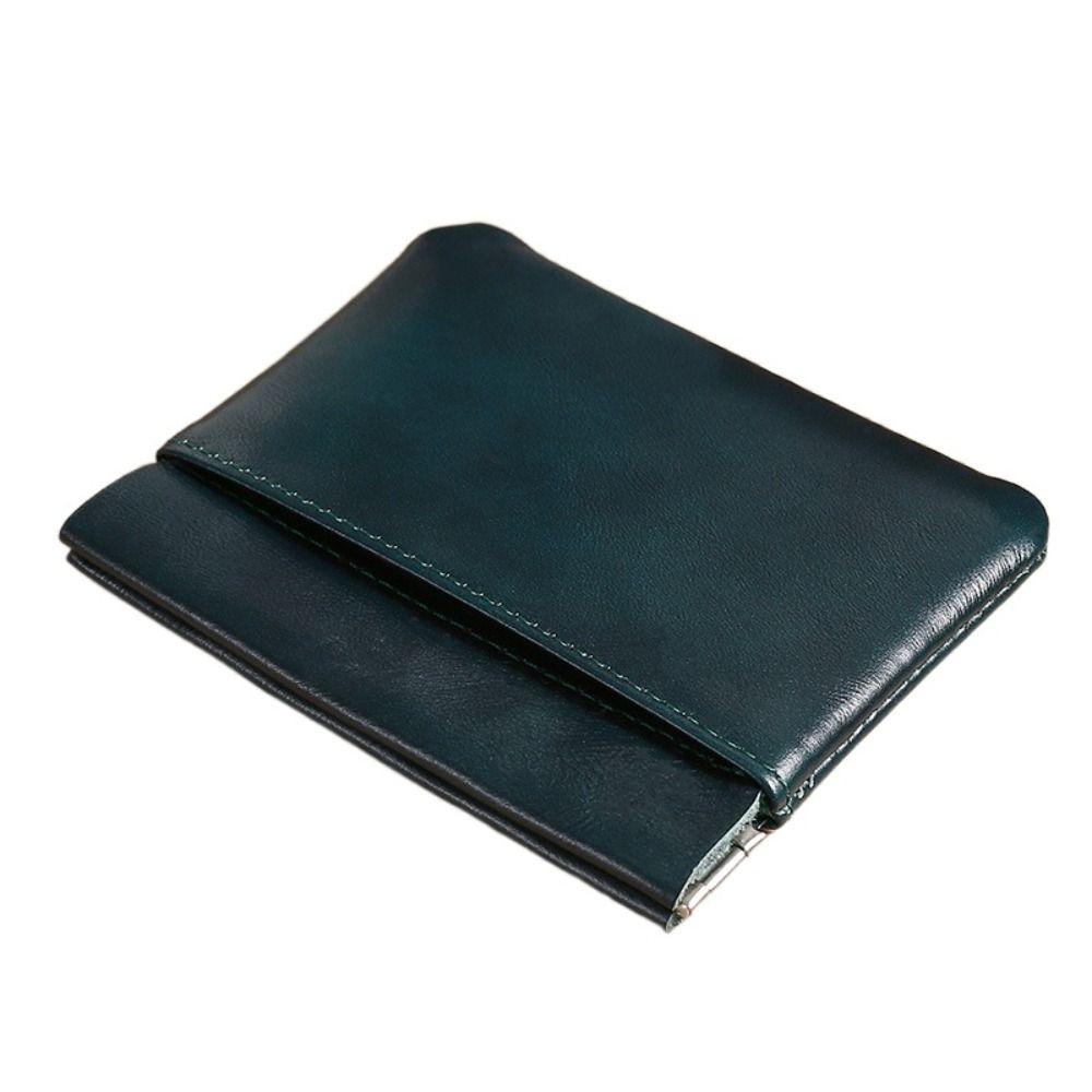 

Кожаный держатель для ID-карты из вощеной кожи, коровья кожа, визитница для кредитных карт, удобные мужские кошельки, для улицы темно-зеленого