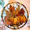 Pumpkin, Corn Maple Leaves Theme Sun Catcher Acrylic Hang Sign, Nurseries, Vintage Home Decor Wall for Bar Kitchen, Restaurant Shop Wall Decor, Garden