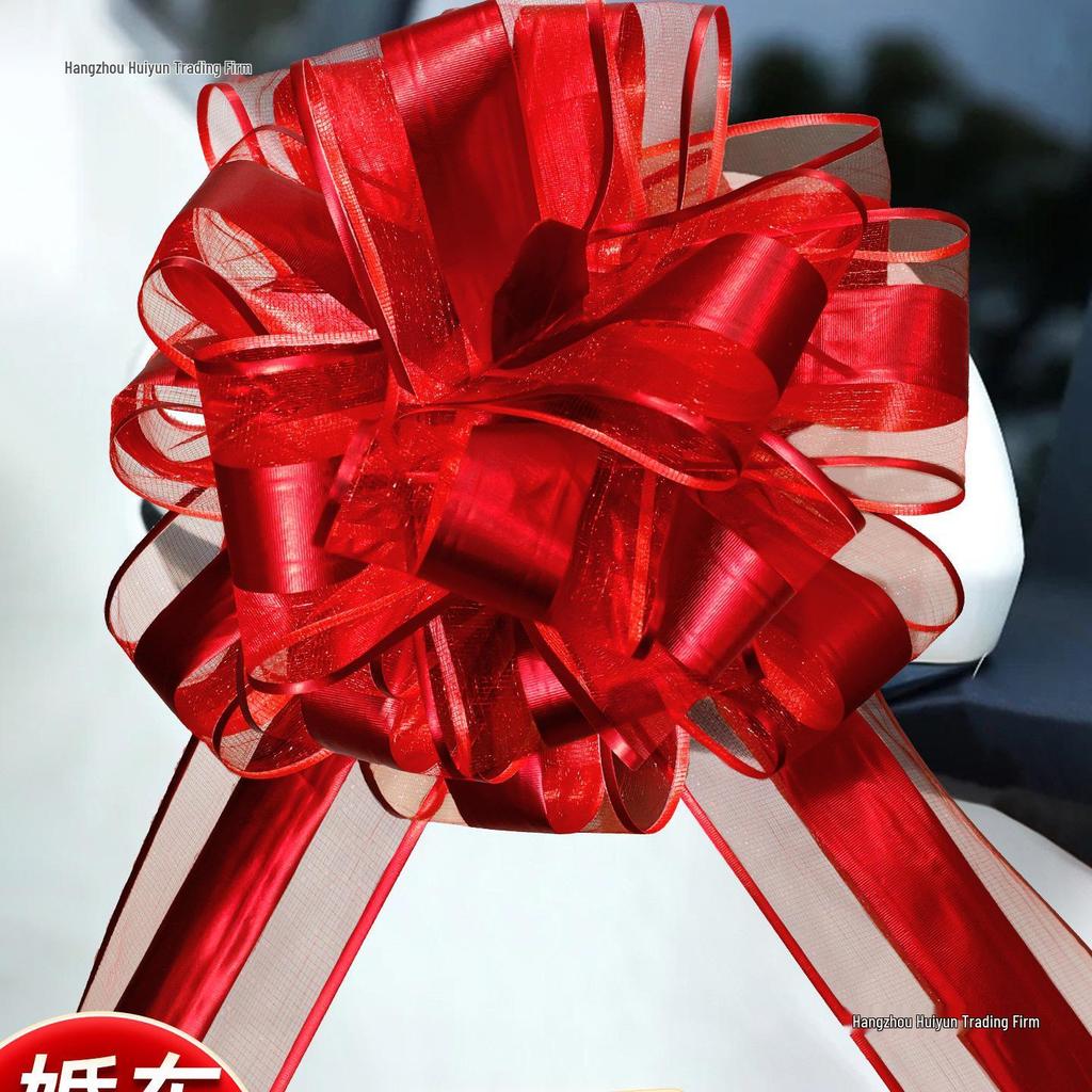 Large Wedding Car Pull Bow Decoration - Red Ribbon for Wedding Supplies
