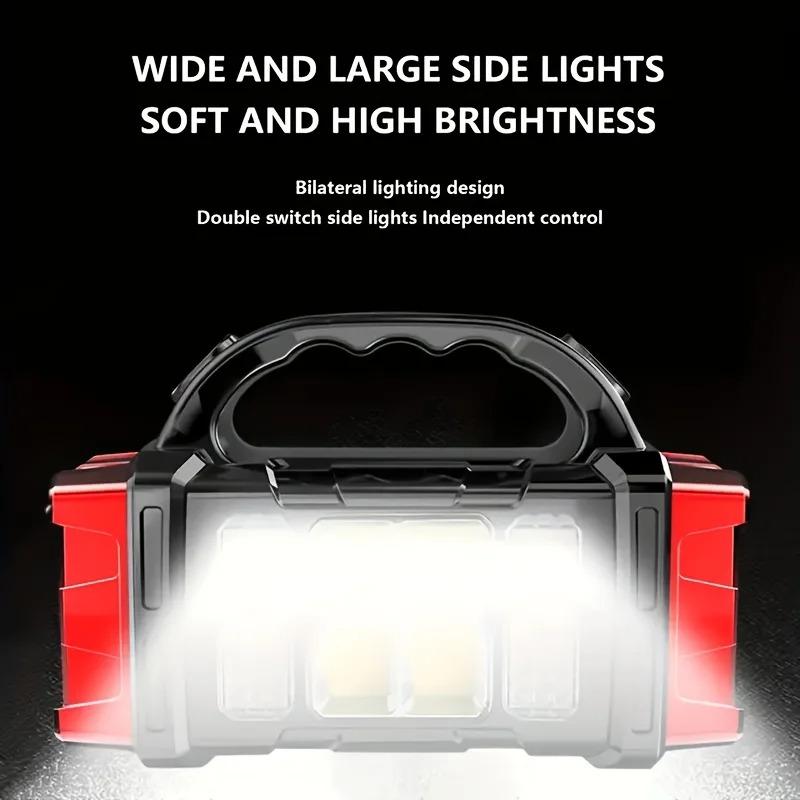 Portable Powerful USB Charging Flashlight Solar LED Light 4 Gear Mode Lighting for Outdoor Camping Tourism Climbing and Hiking