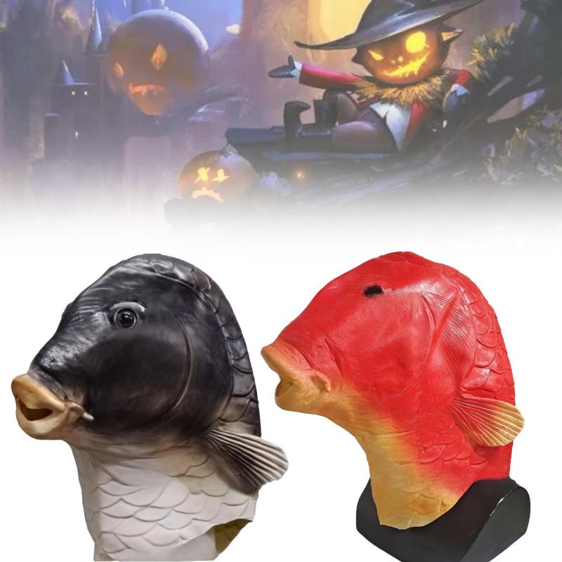 Funny Goldfish Head Mask Unique Animal Theme Costume Perfect For Halloween Parties And Pranks