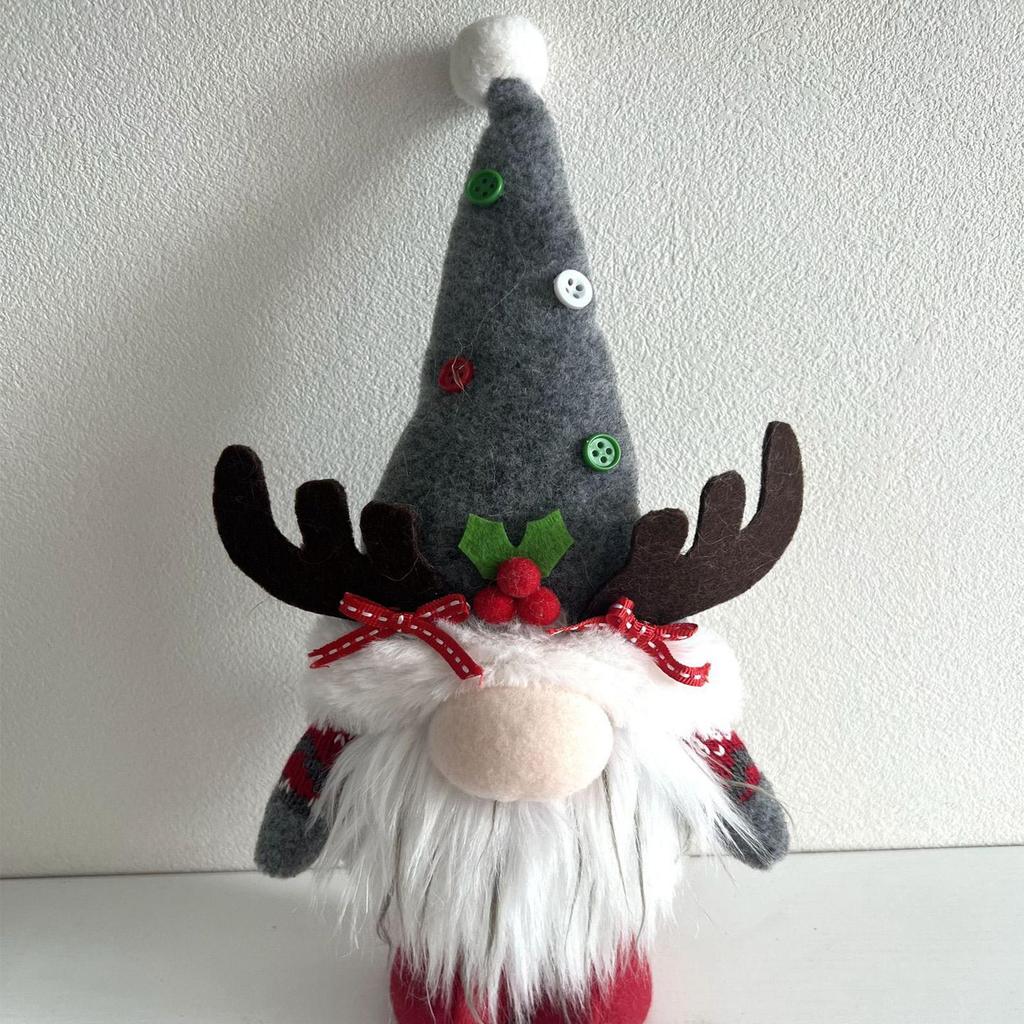 Gnome Christmas Ornaments Christmas Figurines With Antlers Window Decoration With Hat For Living Room Office Bedroom Table