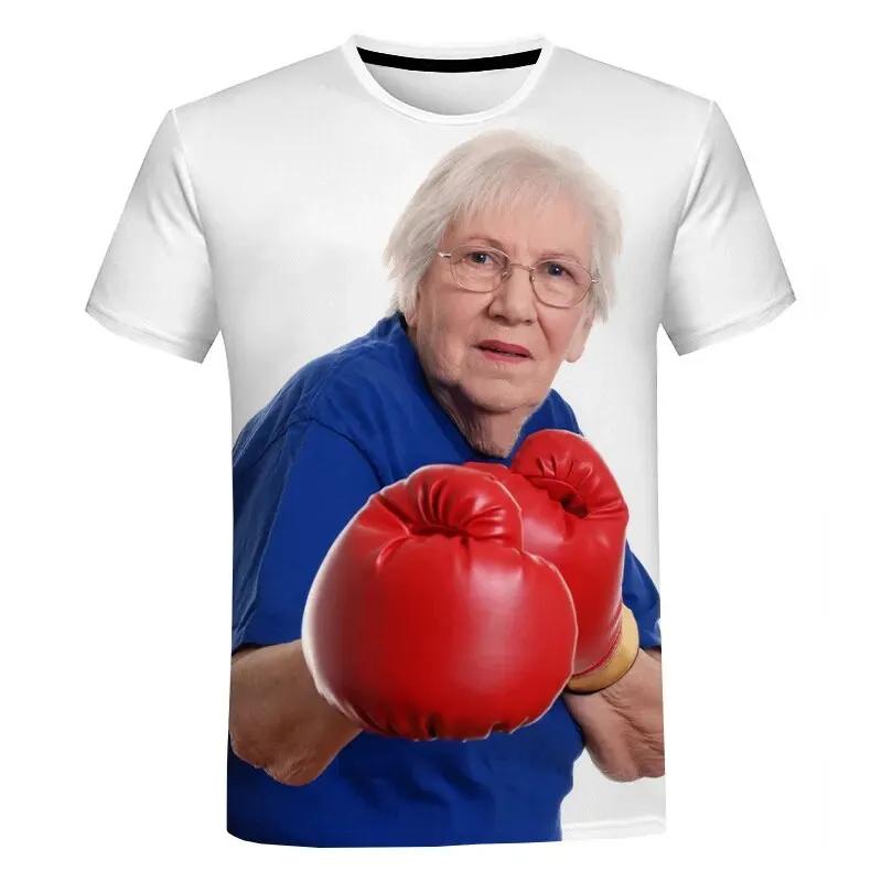 

Creative Funny Cute Grandma Fitness Popsicle 3D Printed T-shirt Casual Mans Clothing 4XL