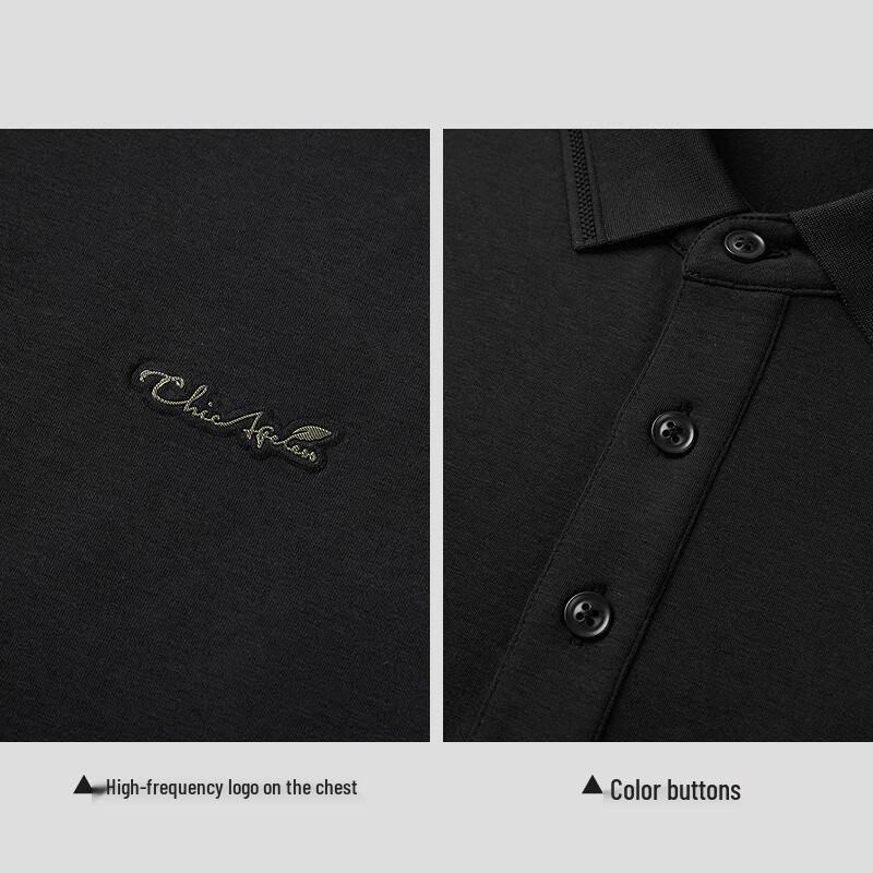 HLA Herren Chic Zeitloses Langarm-Polohemd