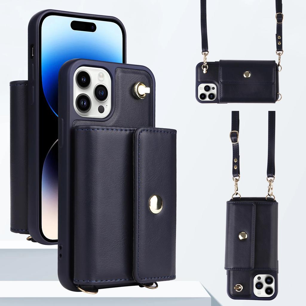 Crossbody Cards Solt Wallet Leather Case for IPhone 14 15 Pro Max 13 12 11 XR XS 7 8 SE 2022 Lanyard Long Strap Holder Bag Cover