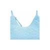 By Far Baby Amber Series Leather Vintage Crocodile Pattern Half Moon Bag Women handbags Light-Blue 21CRBASLGNDSMA