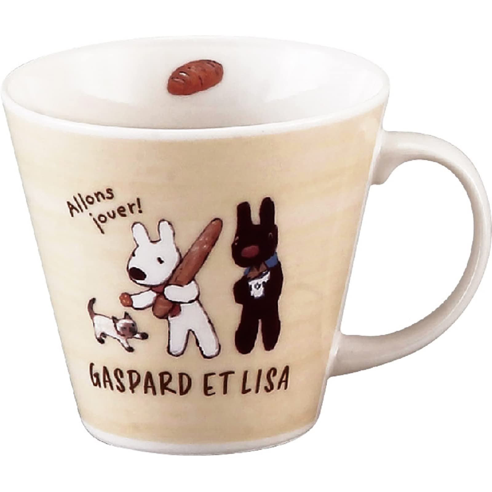 

Yamaka Shoten Lisa Gaspard Microwave Made in & Mug, approx. 340ml, Safe, Bread, Japan, LG161-11