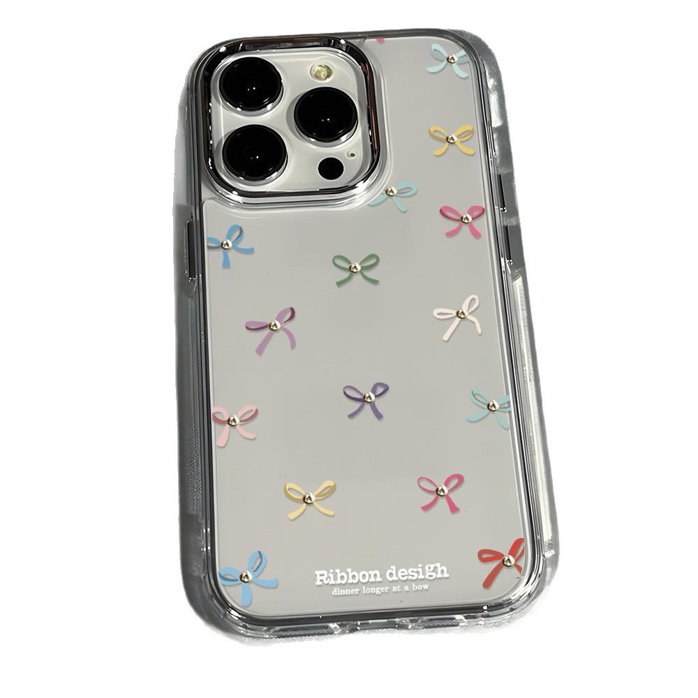 Applicable To iPhone17ProMax Fresh Full Screen Color Bow Mobile Phone Case Apple 16 Soft Case 15 Generation Ins