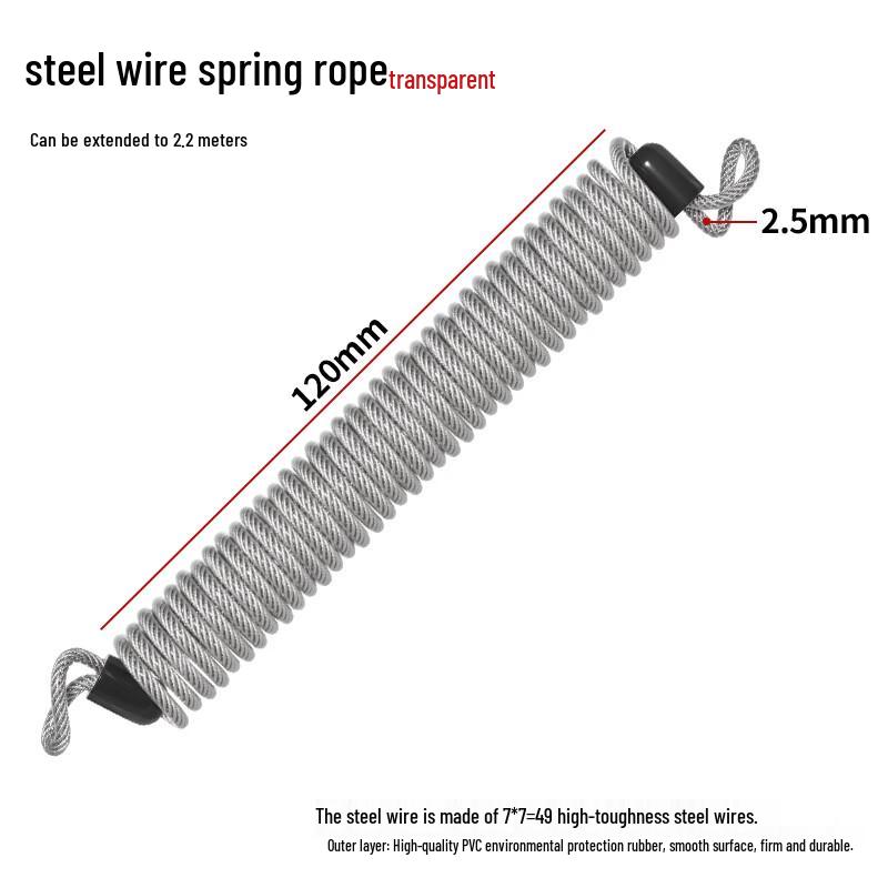 Retractable Steel Wire Keyring Lanyard прозрачный