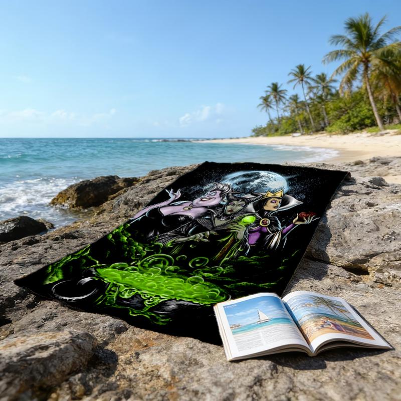 1pc Villains2 Beach Towel, Beach and Seaside Swimming Pool Equipment, Fashion Pattern, Rectangular, Travel Essentials