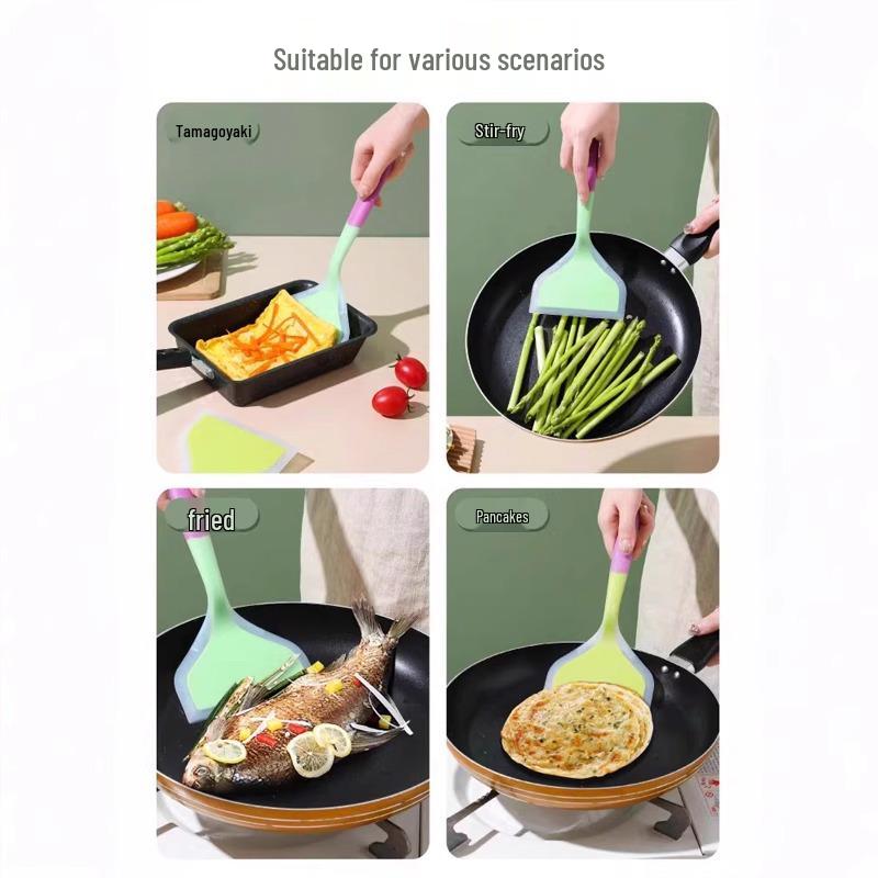 Non-Stick Silicone Pancake Spatula - High-Temp, Pan-Safe, Baking Scraper & Stir-Fry Tool