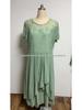 2026 Women's Chiffon Patchwork Print Dress: Round Neck, Short Sleeve, Wide Hem Skirt