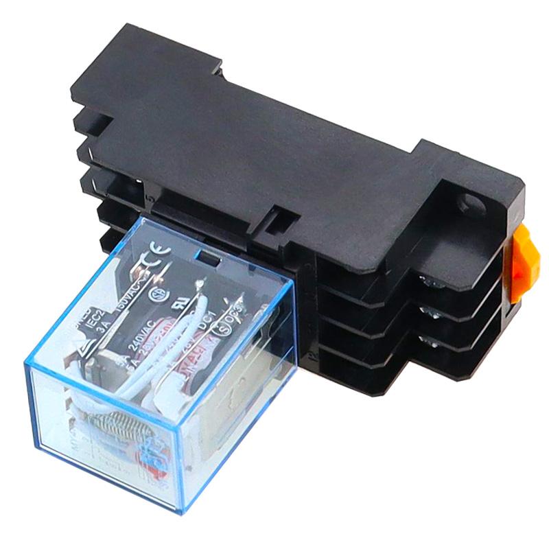 1Pc MY4NJ Electronic Micro Mini Electromagnetic Relay 5A 14PIN Coil 4DPDT With PYF14A Socket Base DC/AC 12V 24V 36V 48V 110V 220 Relays 5