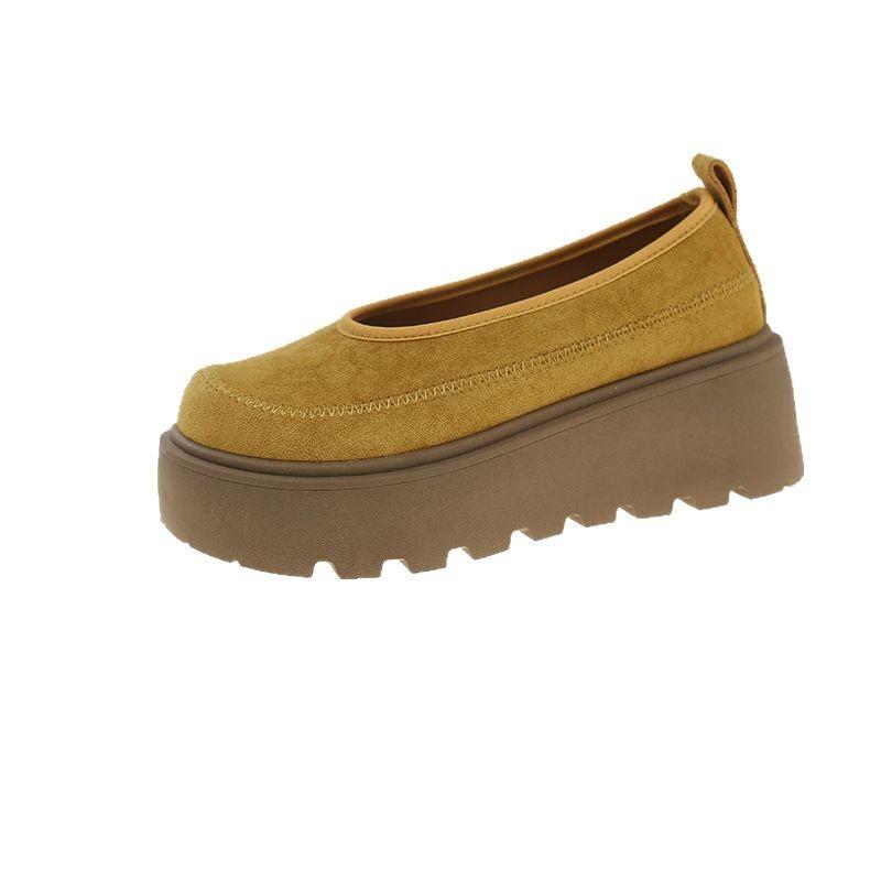 2025 New Retro Anti-fur Thick-soled Muffin Shoes Female Doll Head One Pedal Single Shoes Versatile Ultra-light Casual Shoes