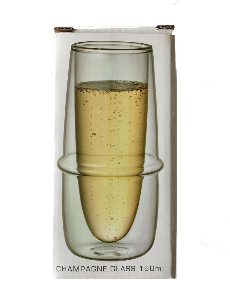 [Set of 2] KINTO Double-Wall KRONOS Champagne Glasses, Temperature-Maintaining, Condensation-Resistant, Up To 160ml
